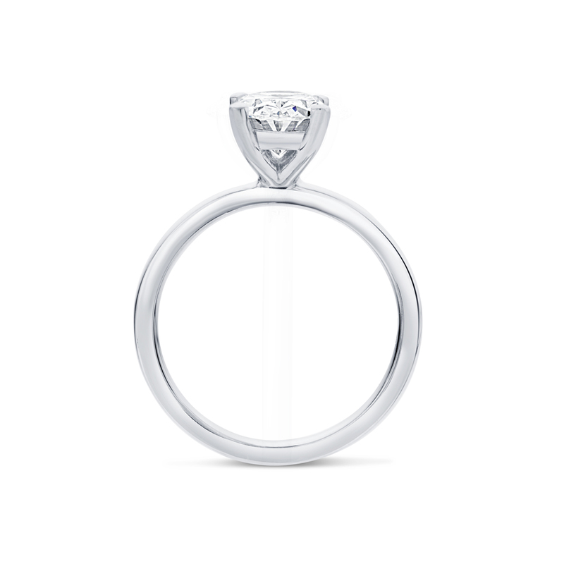 High Setting Oval Solitaire Diamond Engagement Ring