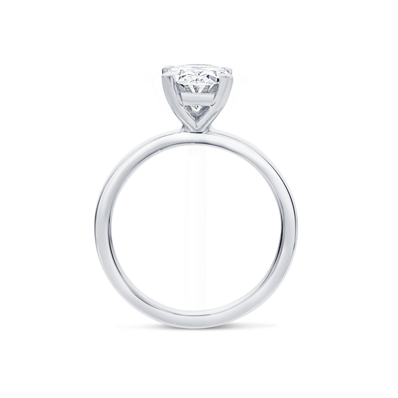 Oval High Setting Solitaire Diamond Engagement Ring