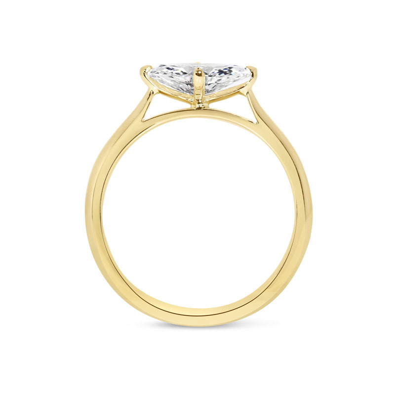 Horizontal Marquise Cut Solitaire Lab Grown Diamond Engagement Ring