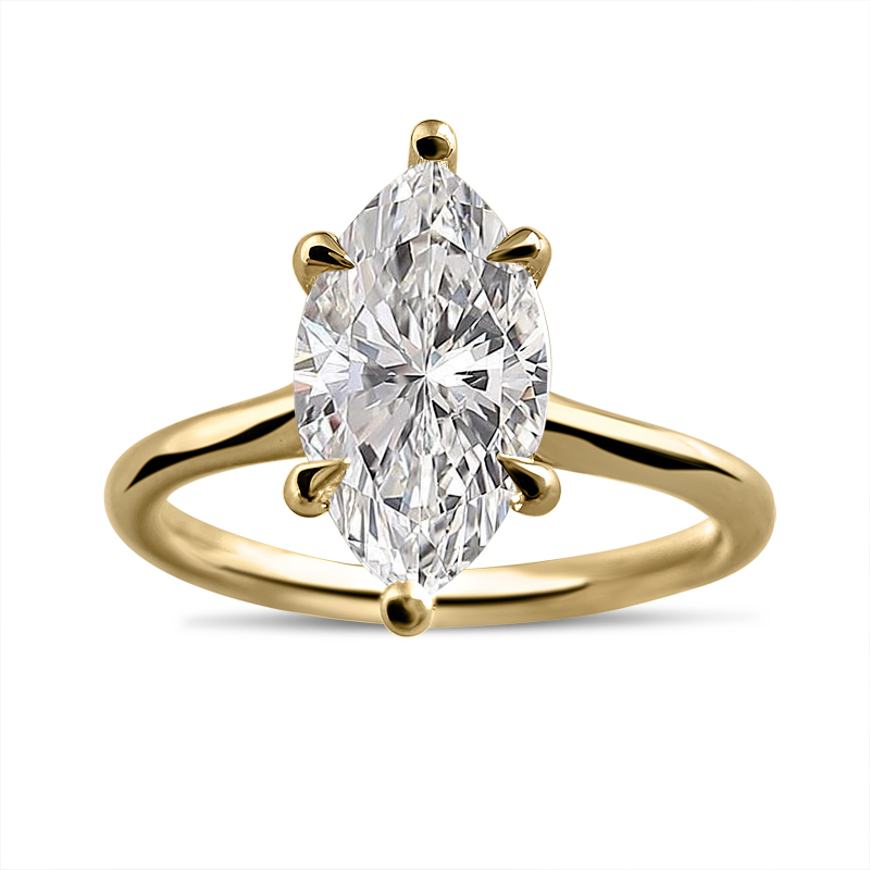 Marquise Lab-Grown Solitaire Style Engagement Ring 