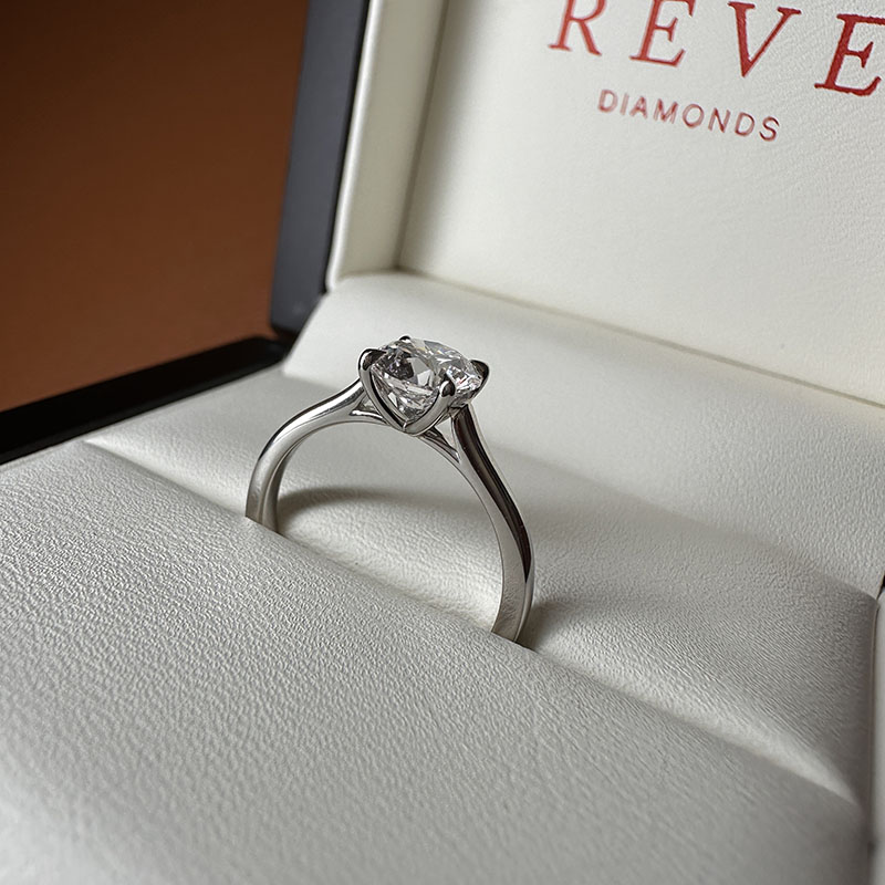 Floating Round Shape Solitaire Lab Grown Diamond Engagement Ring