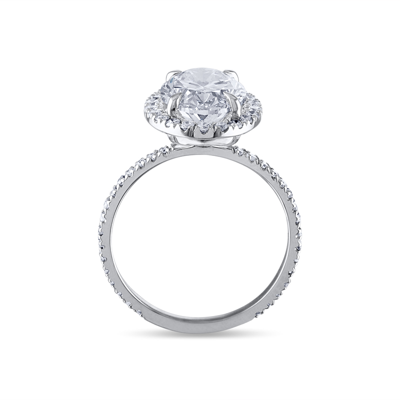 Oval Halo Thin Pave Lab Grown Diamond Engagement Ring