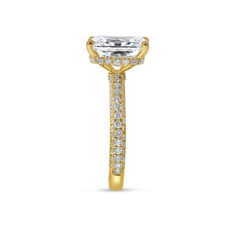 Radiant Cut Hidden Halo Diamond Engagement Ring