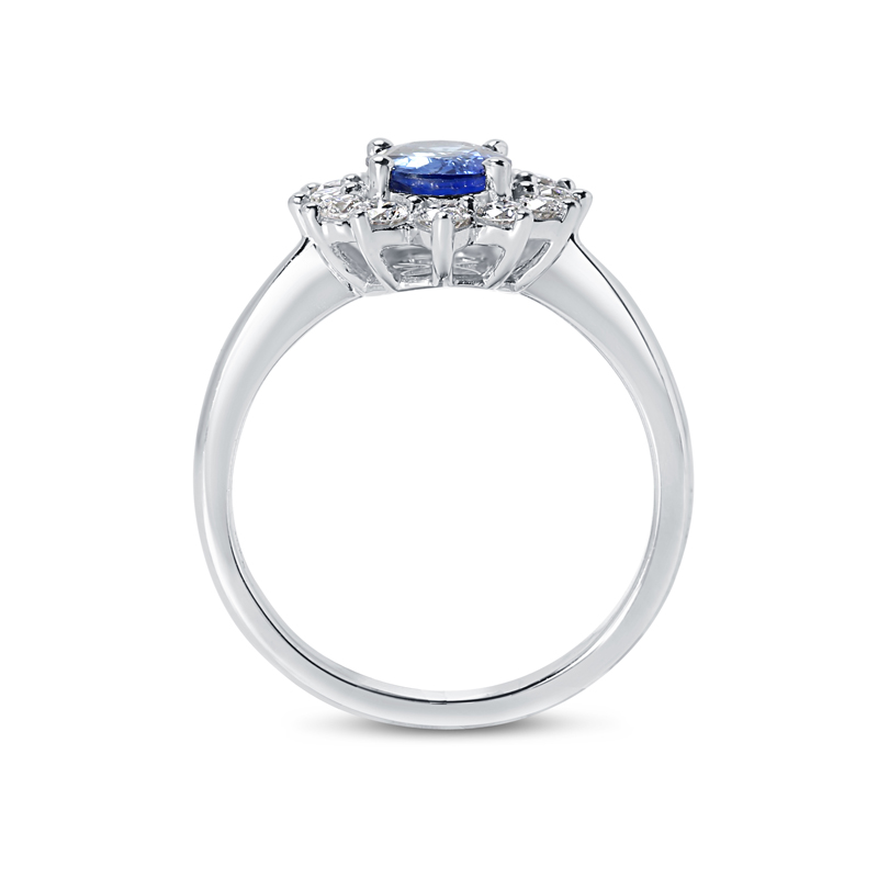 Kate Middleton Blue Sapphire Cluster Engagement Ring