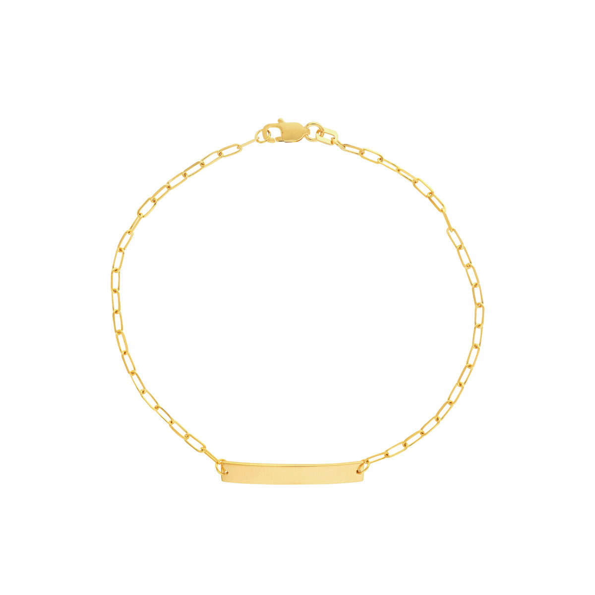 Engravable Bar Paperclip Chain Bracelet