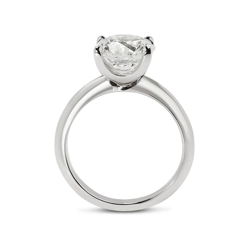 Knife Edge Solitaire Round Cut Diamond Engagement Ring