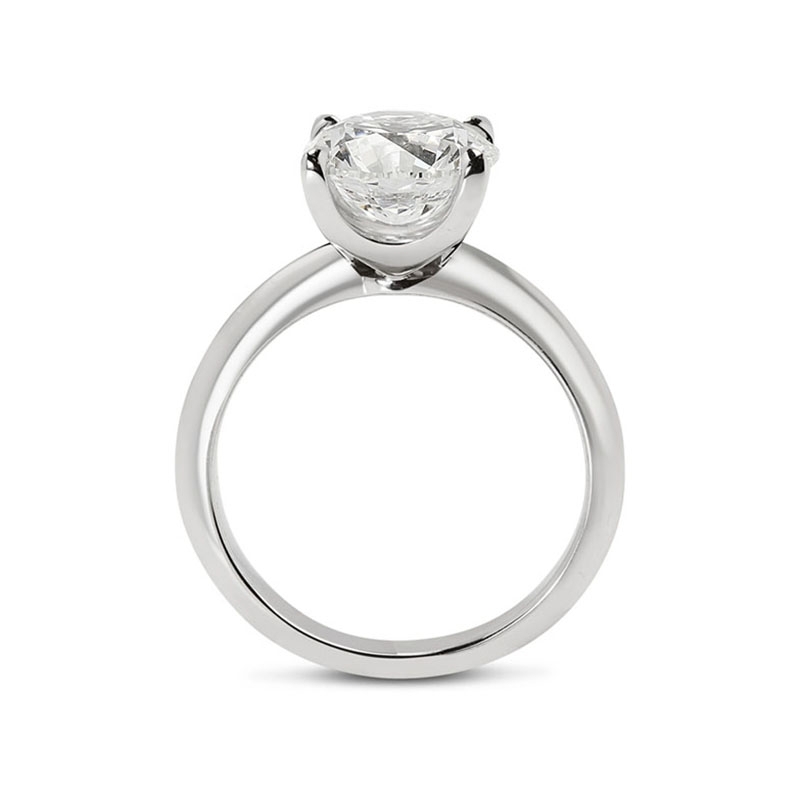 Knife Edge Solitaire Lab Grown Round Diamond Engagement Ring