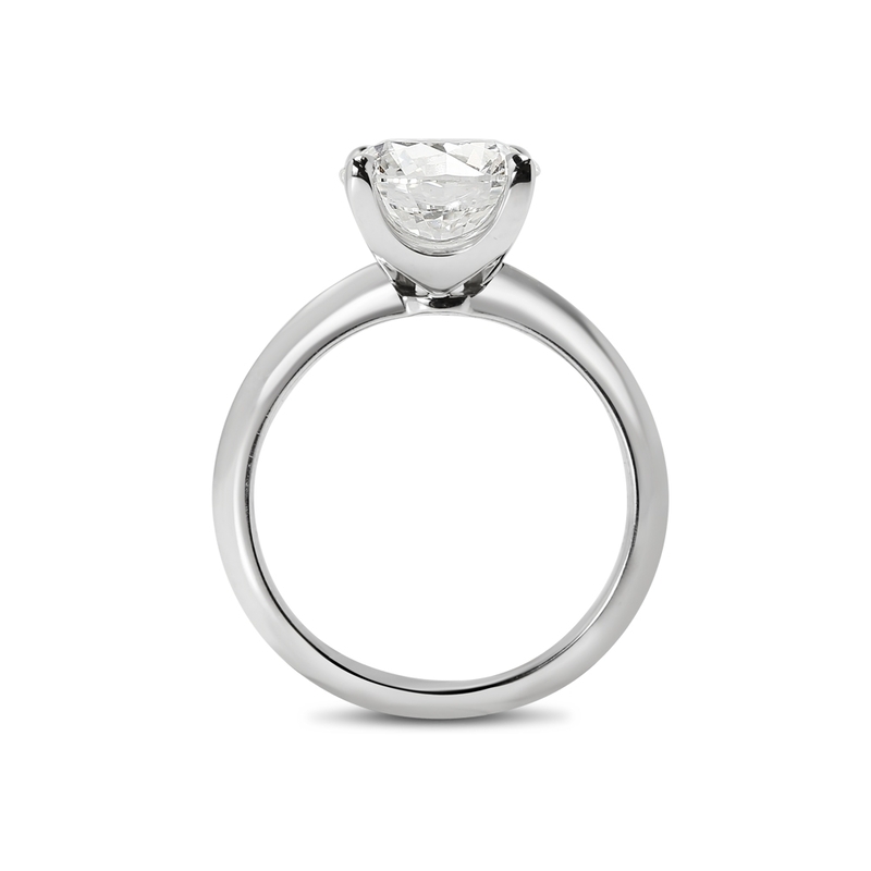 Knife Edge Solitaire Lab Grown Round Cut Diamond Engagement Ring
