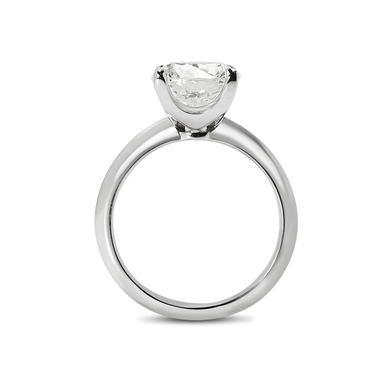 Knife Edge Solitaire Round Cut Diamond Engagement Ring