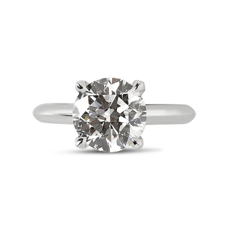 Knife Edge Solitaire Diamond Engagement Ring Top View