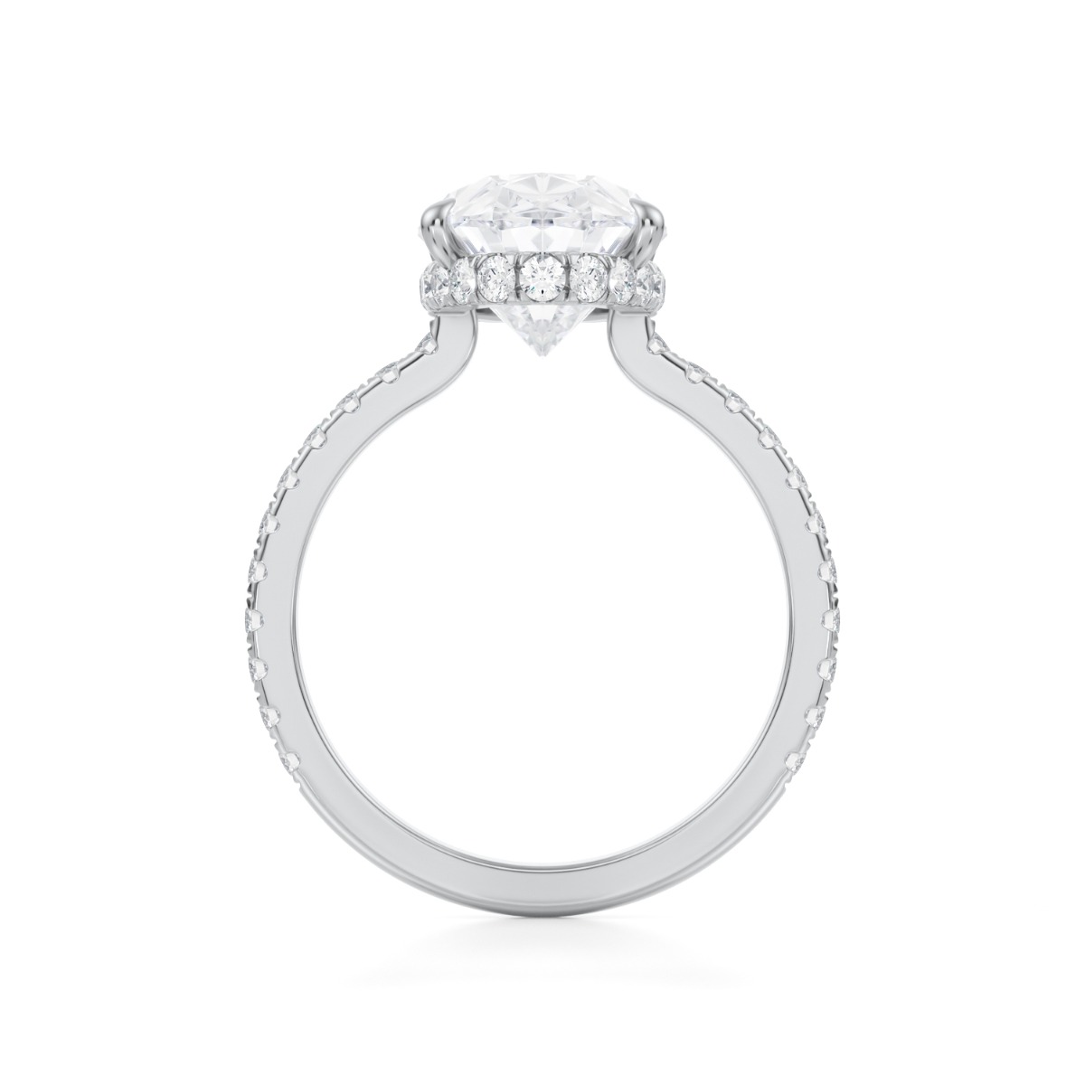 Kourtney Kardashian Oval Halo Lab Grown Diamond Engagement Ring