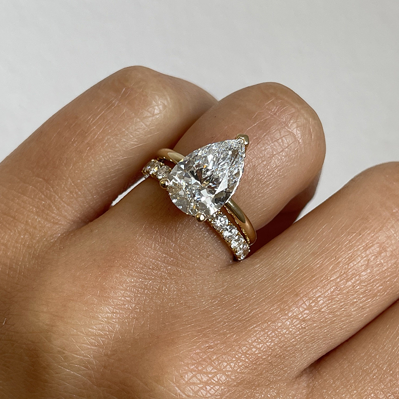 Large pear engagement sale ring