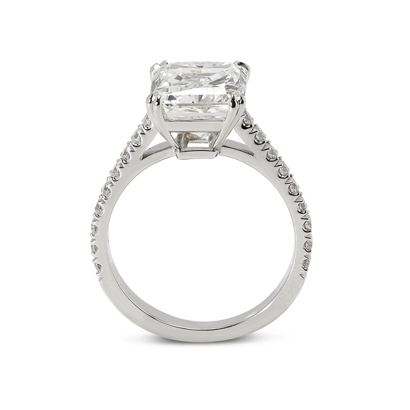Large Radiant Cut Diamond Engagement Ring