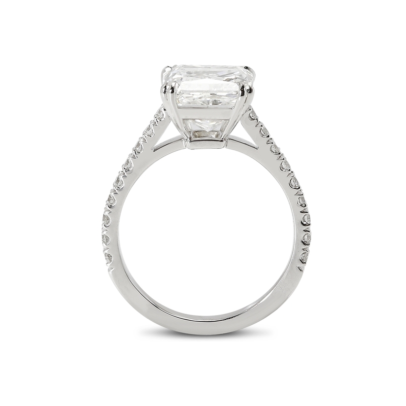 Large Radiant Cut Lab Grown Diamond Engagement Ring