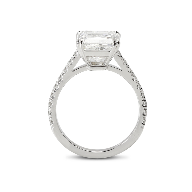 Large Radiant Cut Diamond Engagement Ring