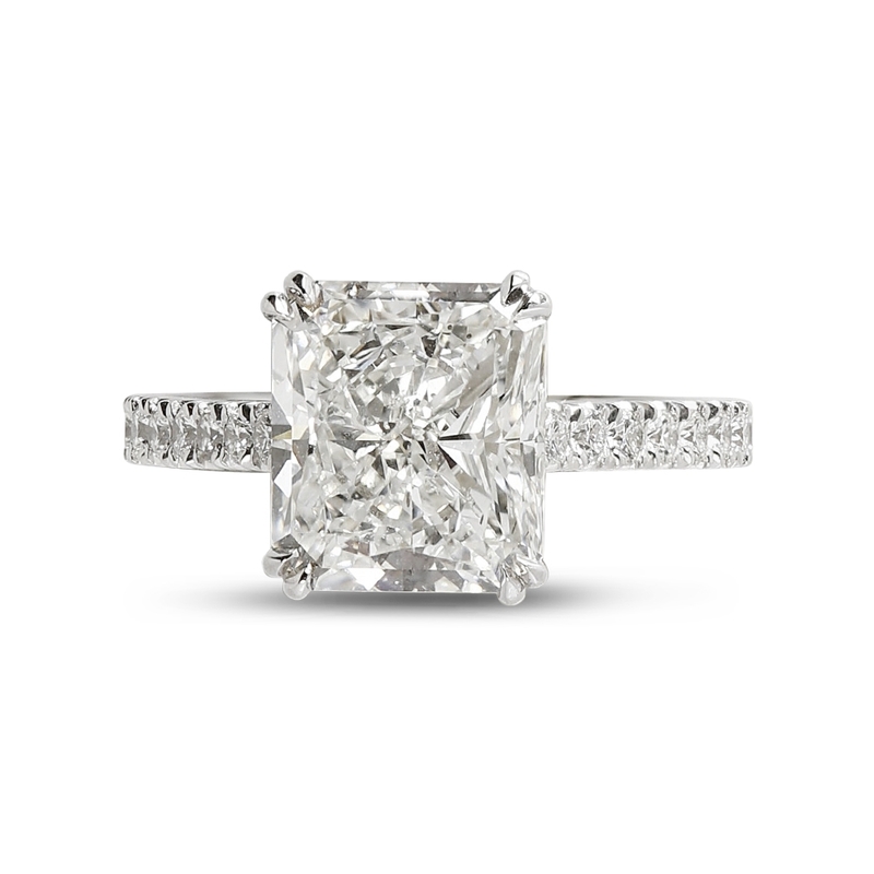 Large Radiant Shape Diamond Engagement Ring