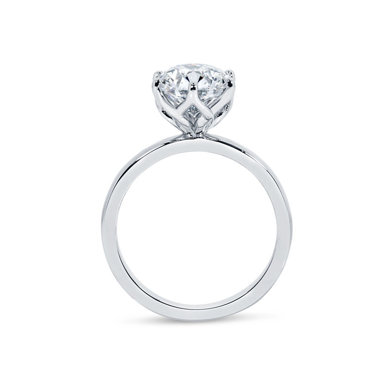 Large Round Cut Diamond Six Claw Solitaire Engagement Ring