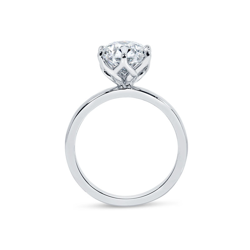 Large Round Diamond Six Claw Solitaire Engagement Ring