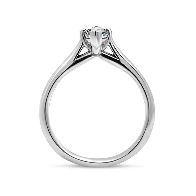 Plain Marquise Shape Solitaire Diamond Engagement Ring