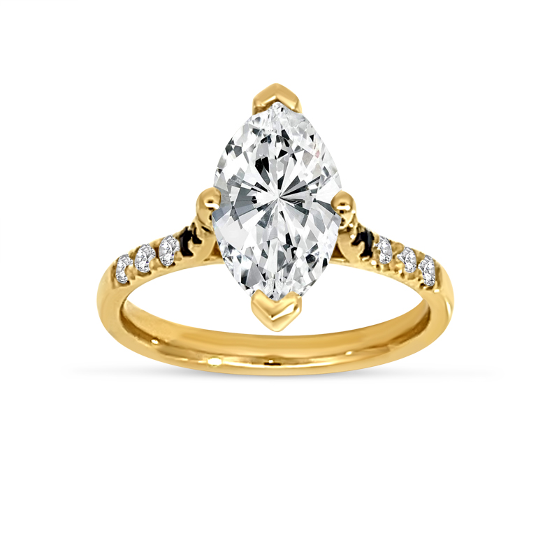Marquise Cut Solitaire Diamond Set Engagement Ring
