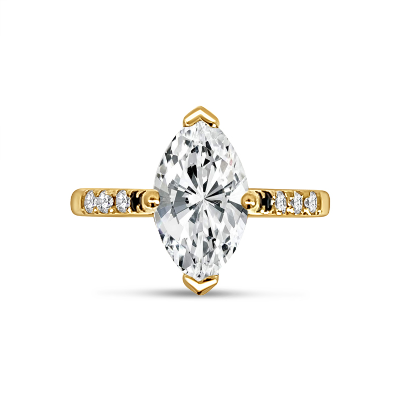 Marquise Cut Solitaire Diamond Set Engagement Ring