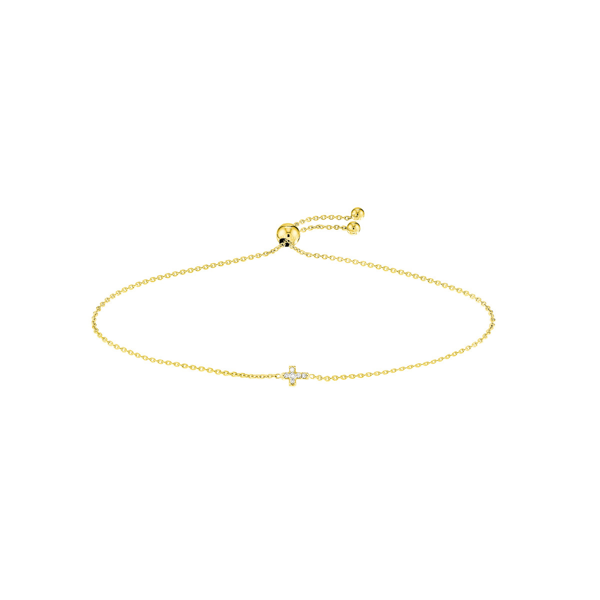 Mini Diamond Cross Gold Bracelet