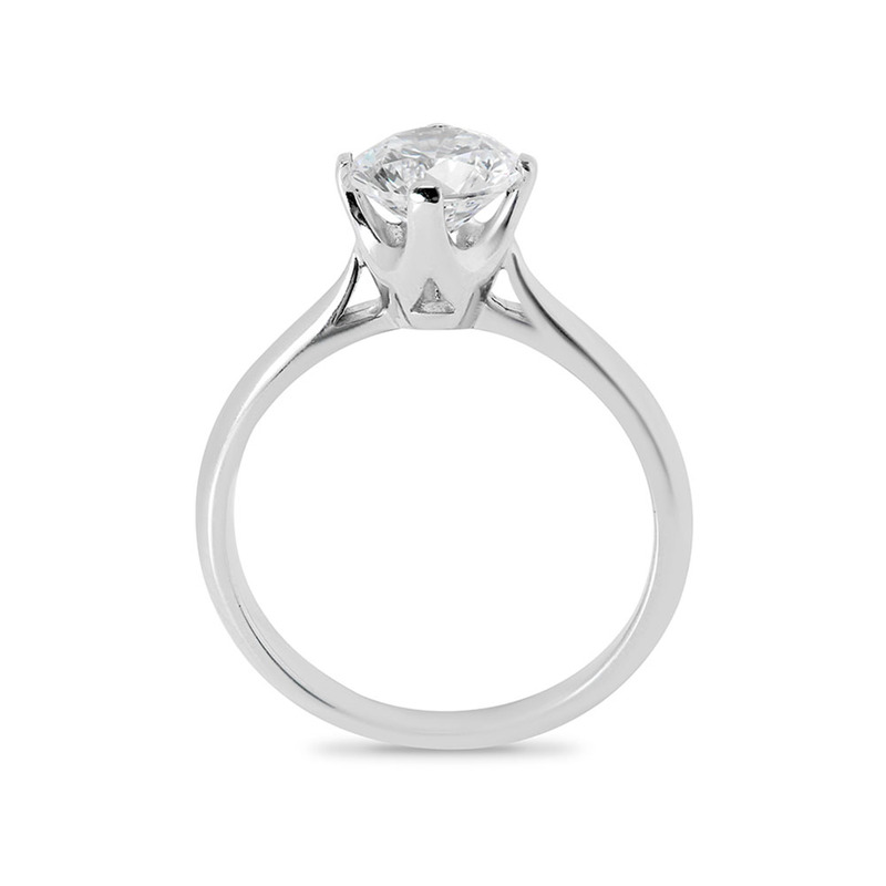 Four Claw North East South West Lab Grown Solitaire Engagement Ring