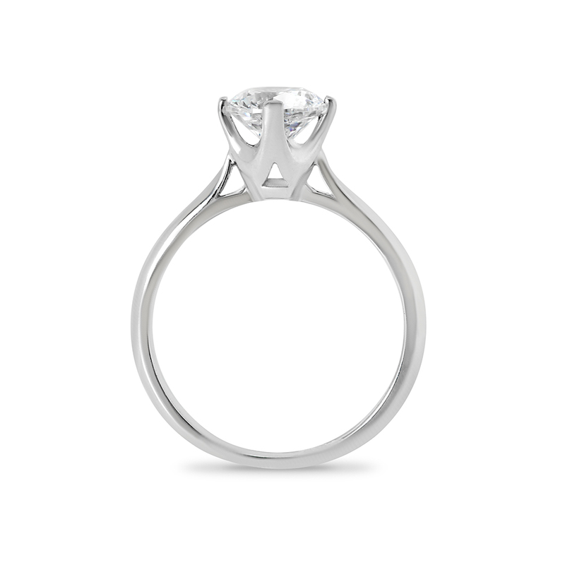 Four Claw Solitaire North East South West Lab Grown Engagement Ring