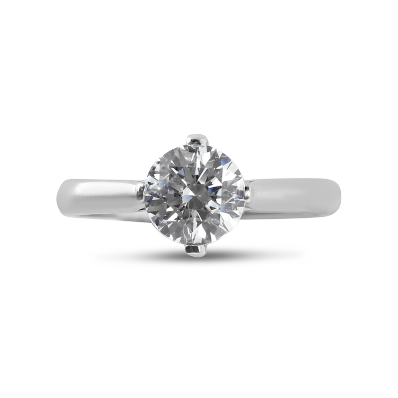 Four Claw Solitaire North East South West Lab Grown Engagement Ring