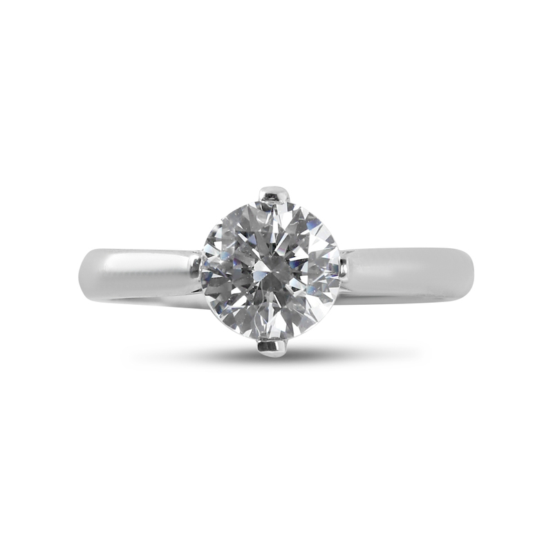 Four Claw North East South West Lab Grown Solitaire Engagement Ring