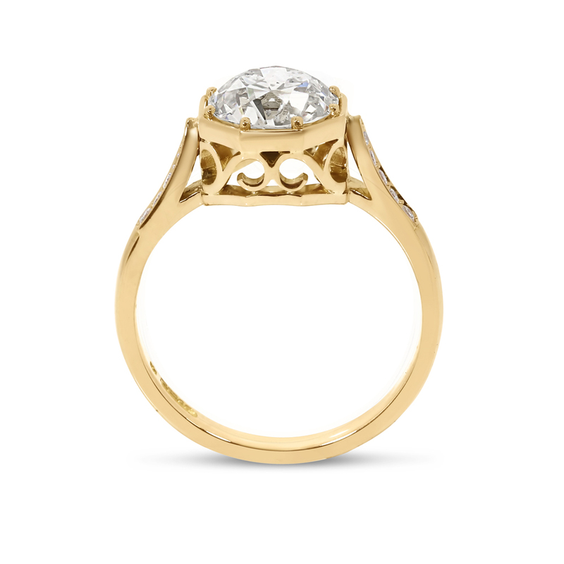 Old Cut Lab Grown Diamond Vintage Engagement Ring