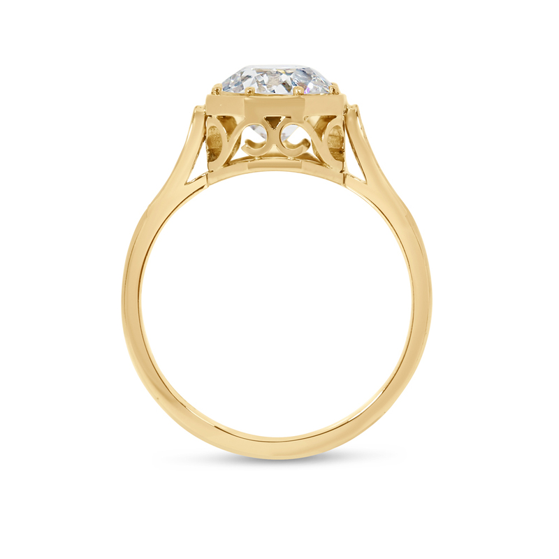 Old Cut Vintage Lab Grown Diamond Engagement Ring