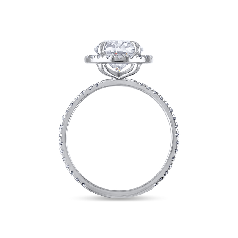 Oval Halo Thin Pave Lab Grown Diamond Engagement Ring