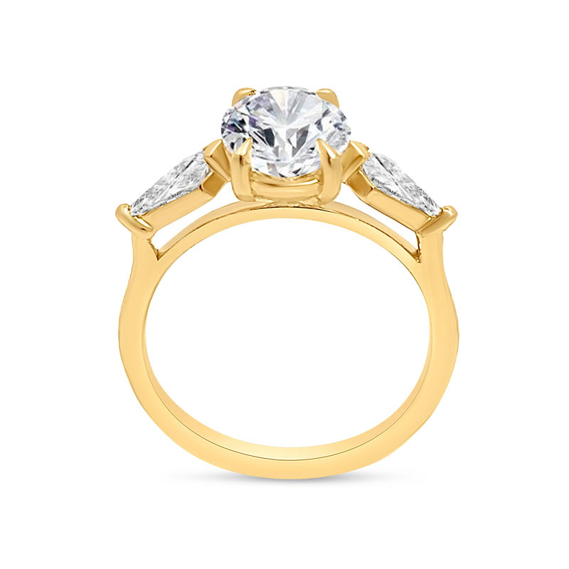 Oval and Kite side stones Diamond Engagement Ring