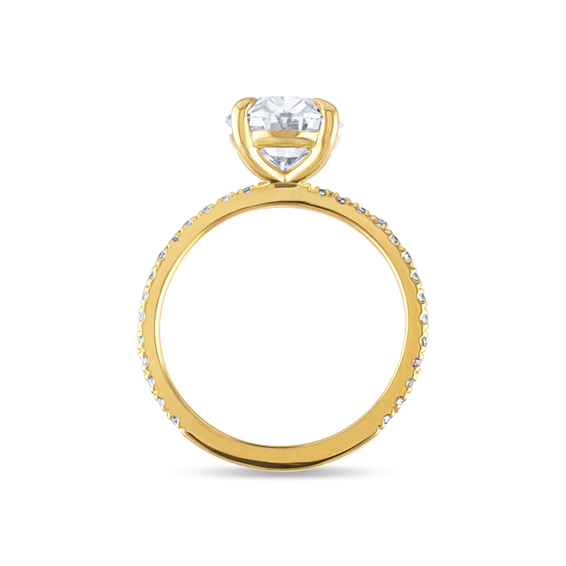 Oval Cut Diamond Set Band Engagement Ring