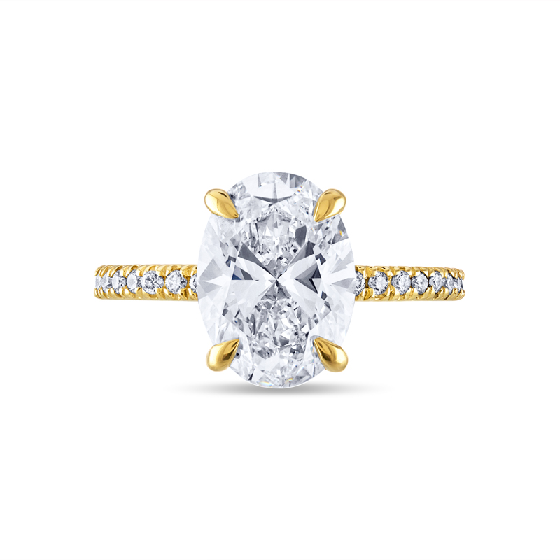 Oval Cut Diamond Set Band Engagement Ring