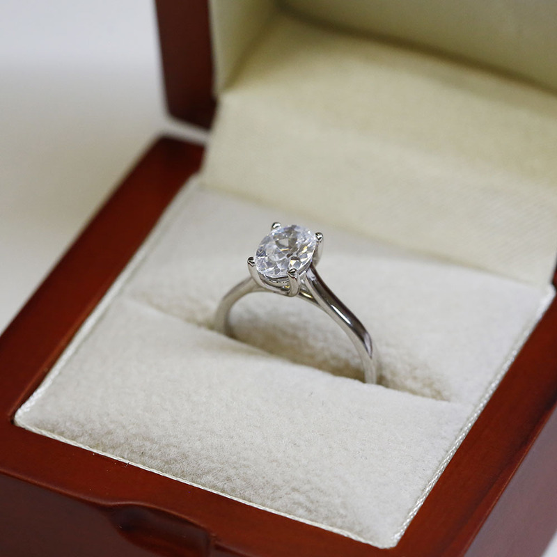 Oval Cut Lab Grown Diamond Solitaire Engagement Ring