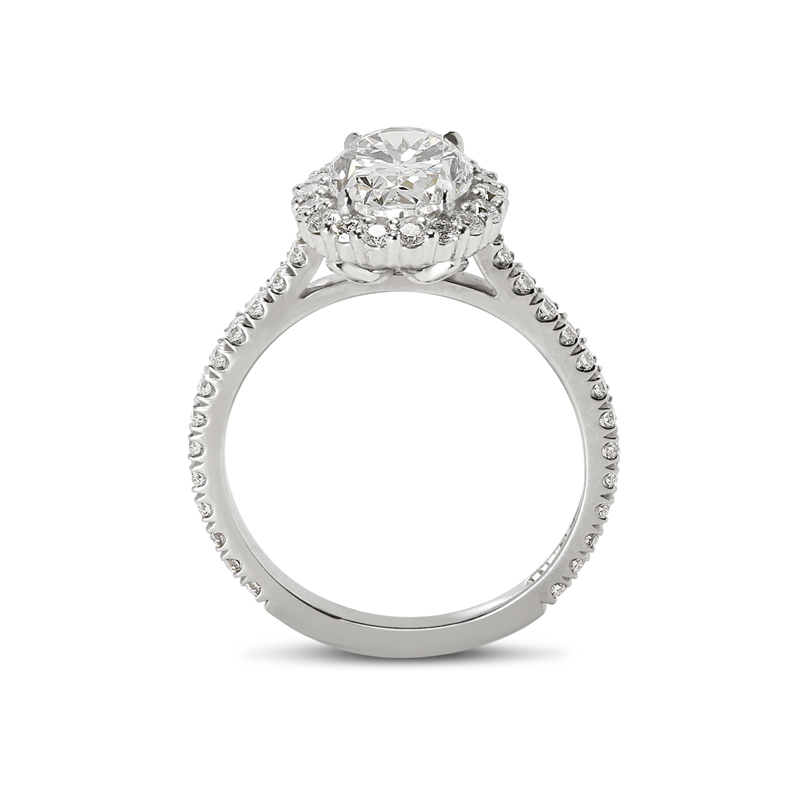 Oval Shape Halo Lab Grown Diamond Engagement Ring