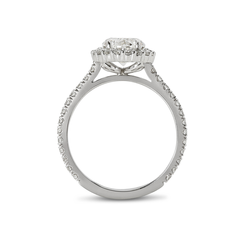 Oval Shape Halo Lab Grown Diamond Engagement Ring