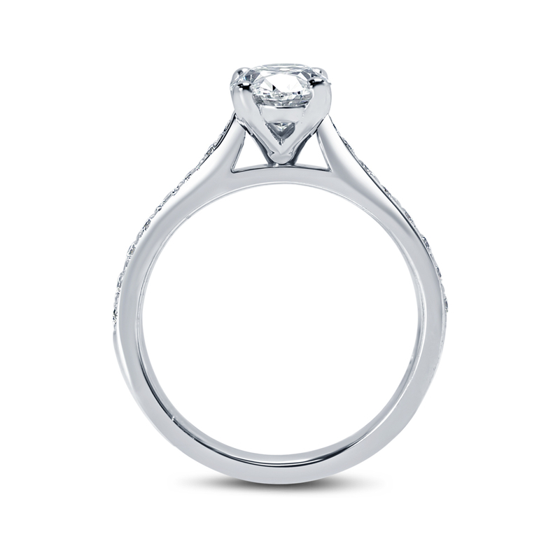 Oval Cut Pave Lab Grown Diamond Engagement Ring