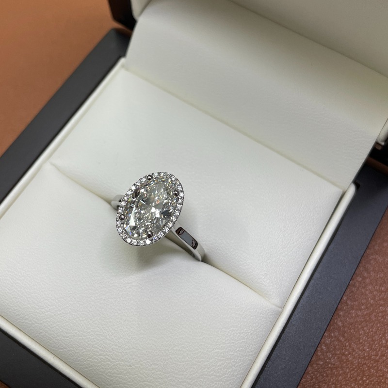 Oval Cut Celtic Knot Diamond Halo Engagement Ring