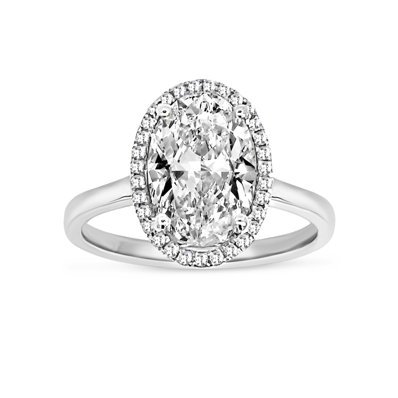 Oval Cut Celtic Knot Diamond Halo Engagement Ring