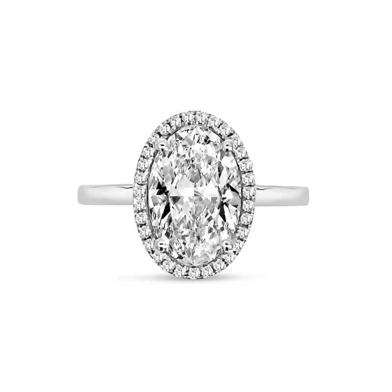 Oval Cut Celtic Knot Diamond Halo Engagement Ring