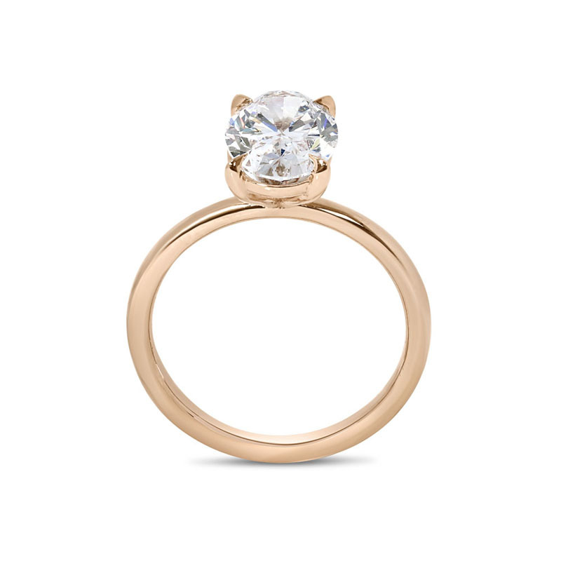 Oval Shape Rose Gold Solitaire Lab Grown Diamond Engagement Ring