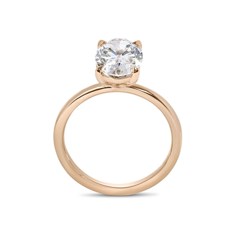 Oval Cut Rose Gold Solitaire Diamond Engagement Ring