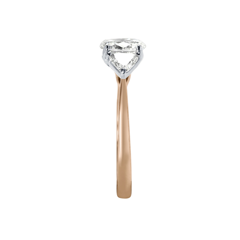 Oval Cut Side Trilliant Lab Grown Diamond Engagement Ring