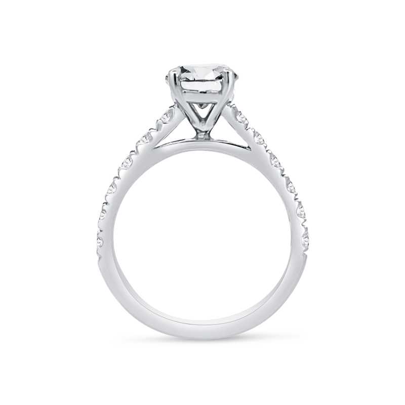 Oval Cut Thick Band Diamond Engagement Ring