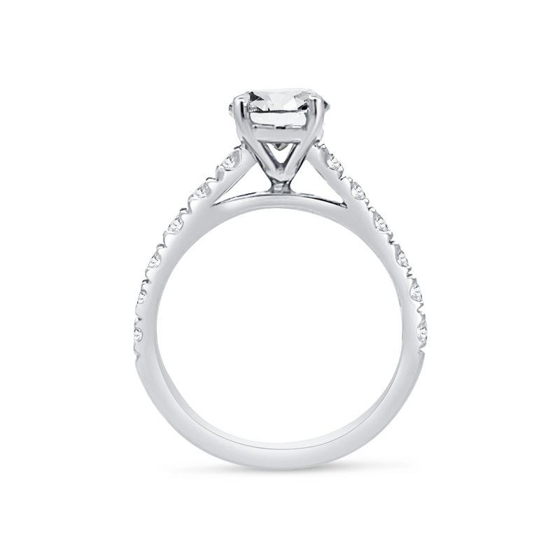 Oval Cut Thick Band Lab Grown Diamond Engagement Ring