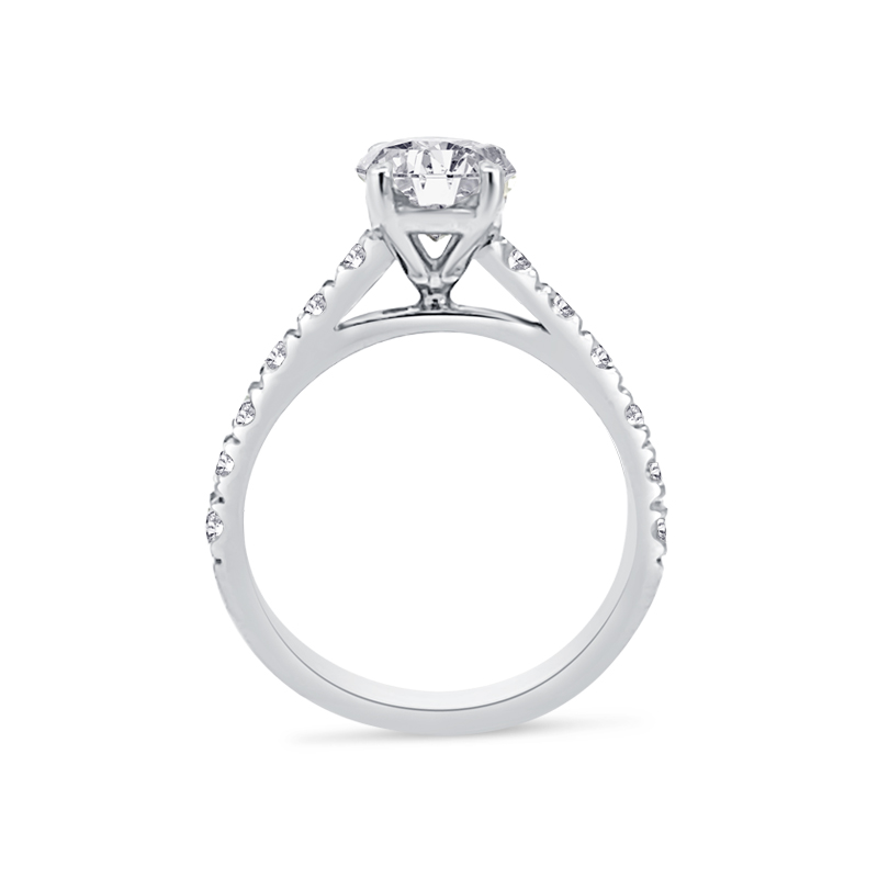 Oval Cut Thick Band Diamond Engagement Ring