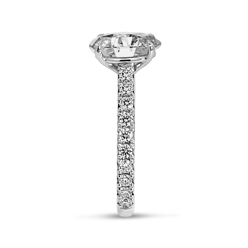 Oval Cut Thin Band Diamond Engagement Ring